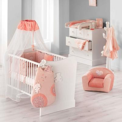 Domiva Parure De Lit Bebe Blanc Corail Lapinou Lestendances Fr